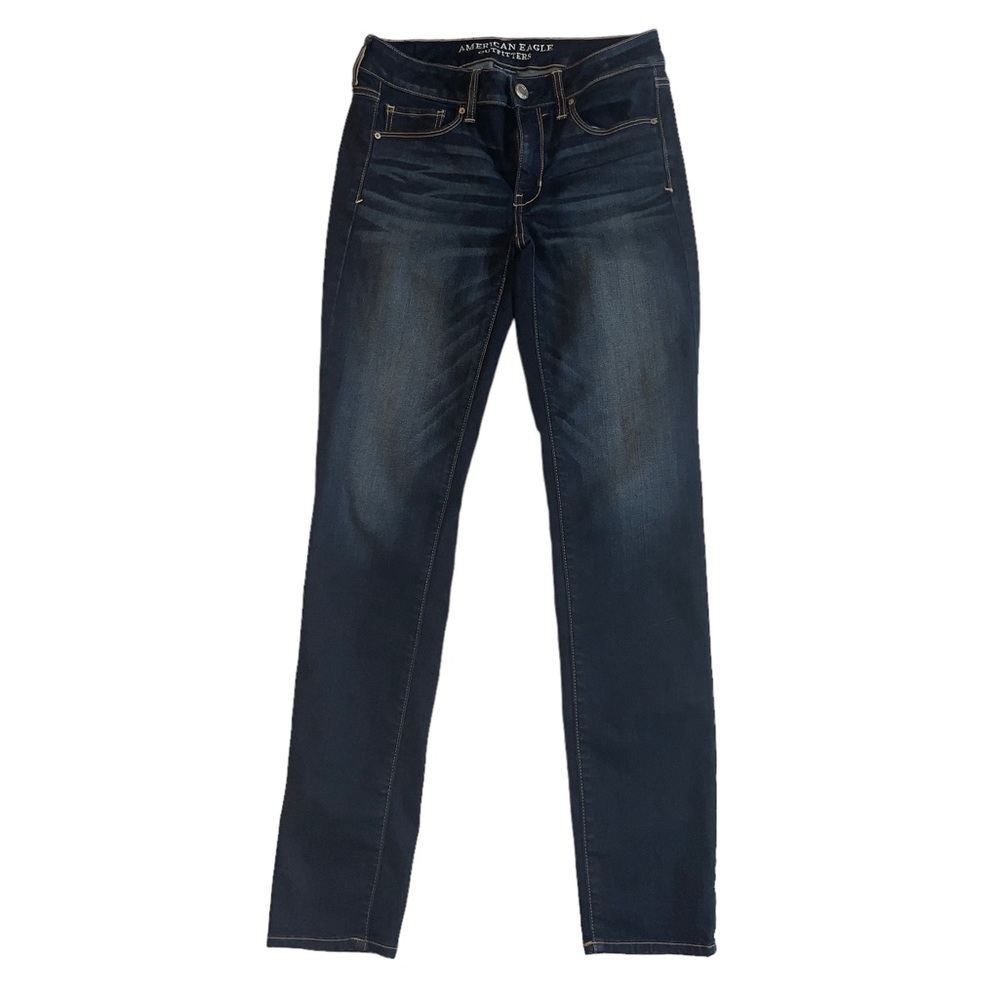American Eagle Outfitters Dark Rinse Skinny Super Stretch Jeans 6 Long
